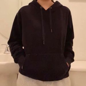 Black Hoodie, Velvet Material